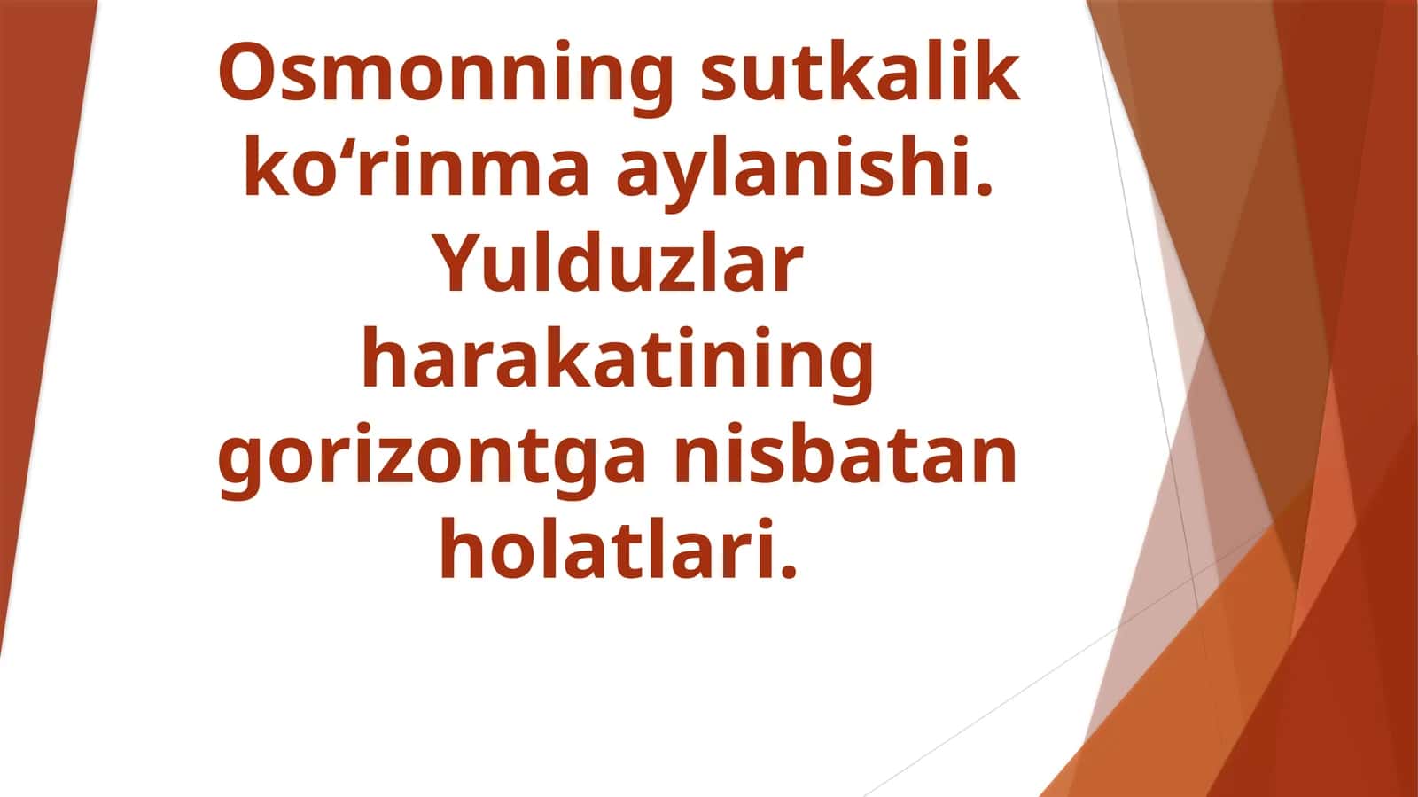 Osmonning sutkalik ko‘rinma aylanishi 1