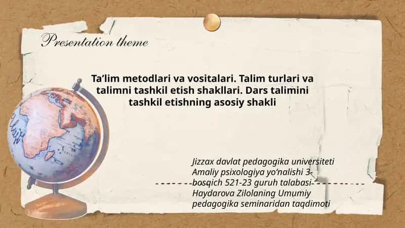 Umumiy pedagogika seminaridan taqdimoti 1