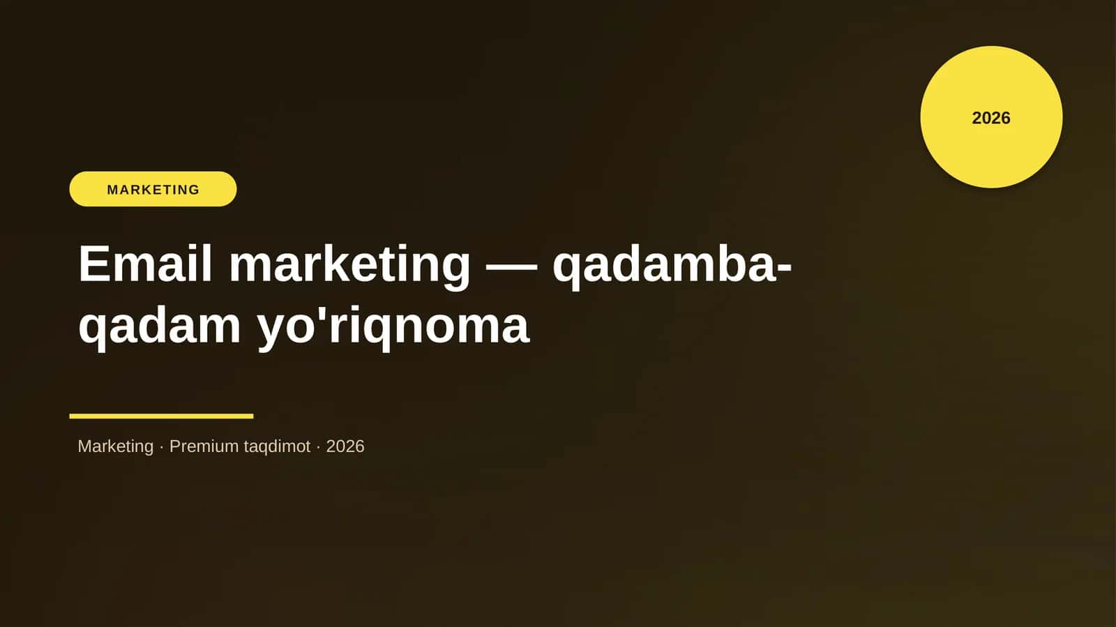 Email marketing — qadamba-qadam yo'riqnoma 1