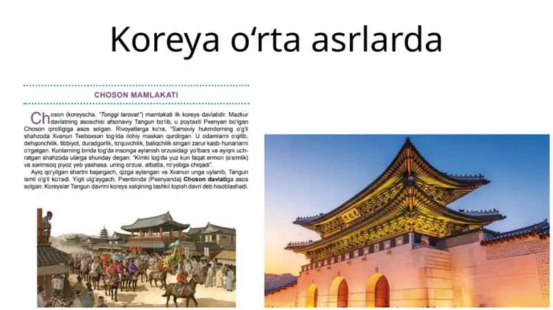 Koreya o'rta asrlarda xayoti 1