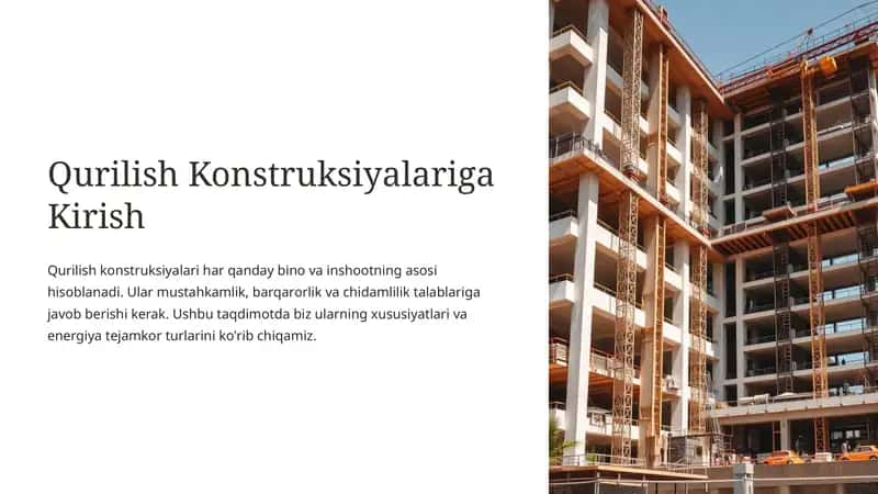 Qurilish Konstruksiyalariga Kirish 1