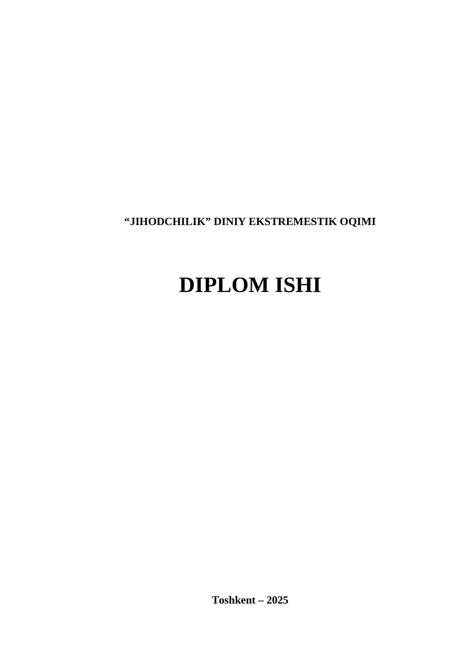 "JIHODCHILIK" DINIY EKSTREMESTIK OQIMI 1
