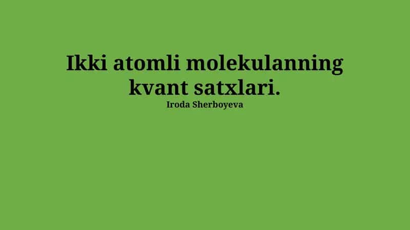 Ikki atomli molekulalar 1