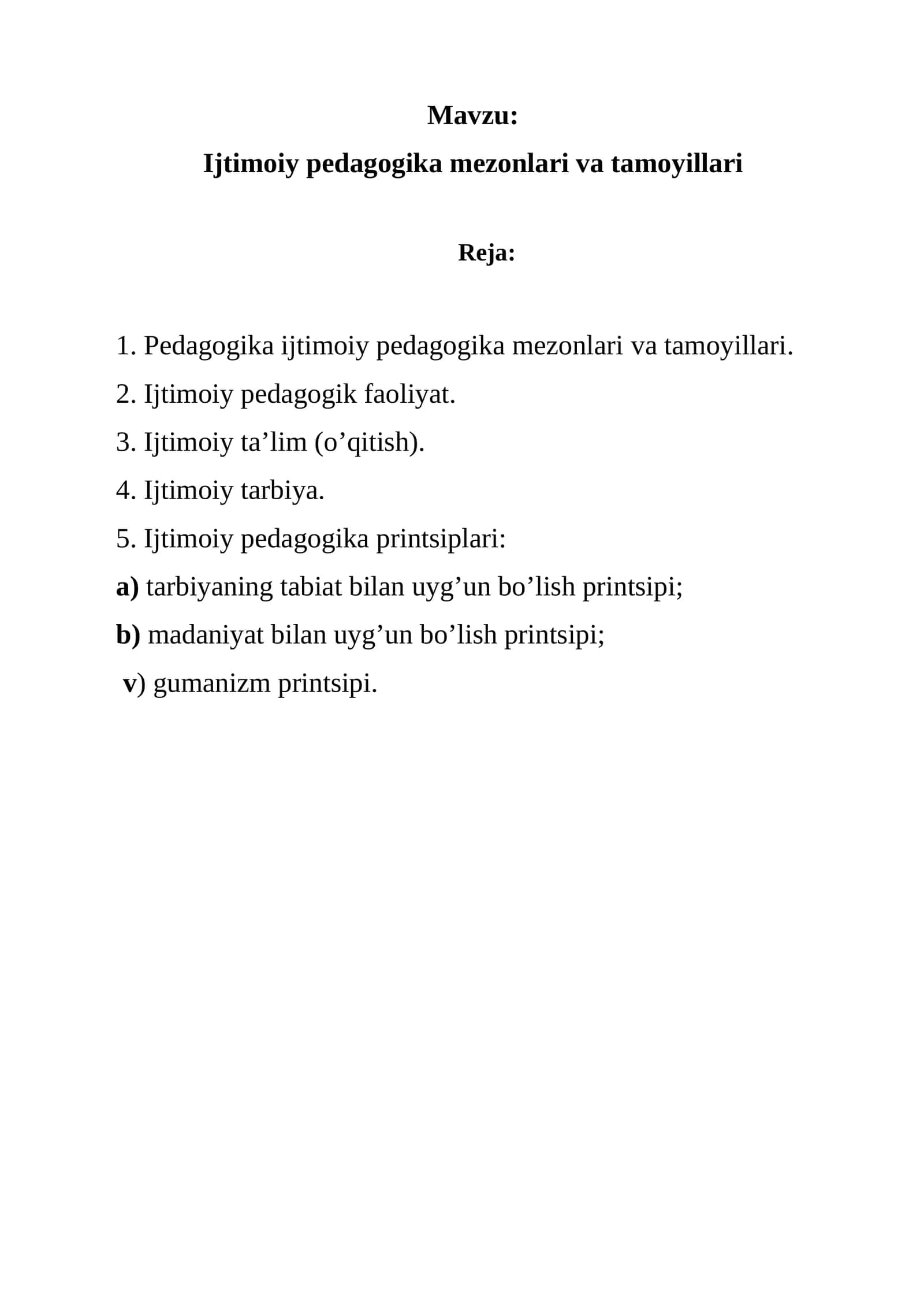 Ijtimoiy pedagogika mezonlari va tamoyillari 1