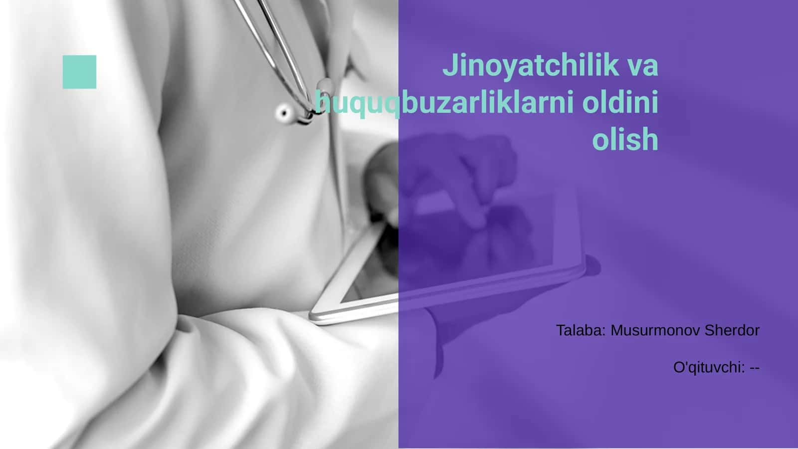 Jinoyatchilik va huquqbuzarliklarni oldini olish 1