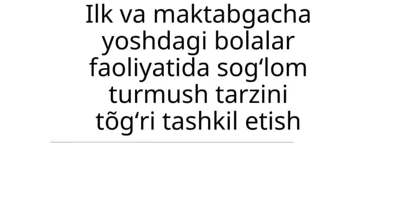 Sog'lom turmush tarzi 1