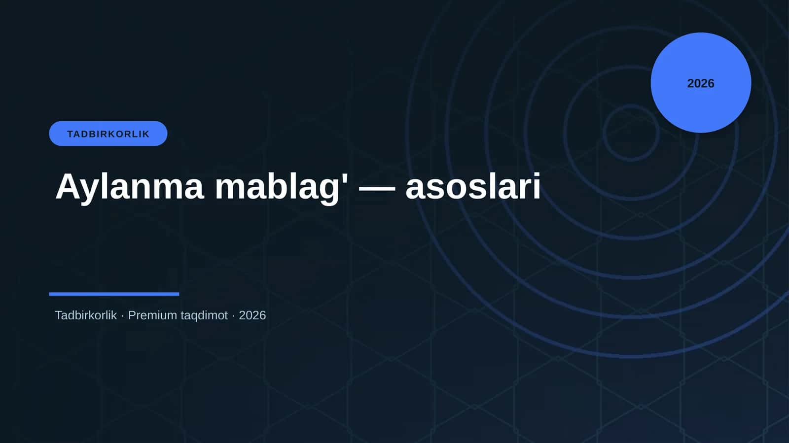 Aylanma mablag' — asoslari 1