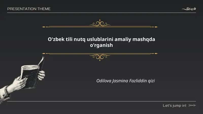 O'zbek tili nutq uslublarini amaliy mashqda o'rganish 1