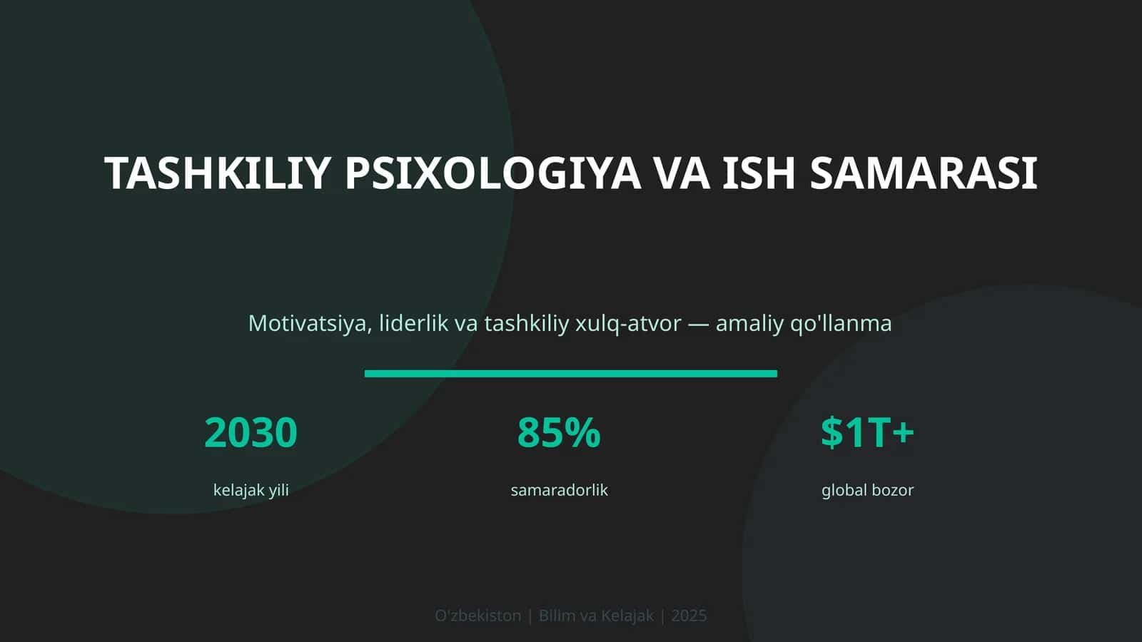 TASHKILIY PSIXOLOGIYA VA ISH SAMARASI 1