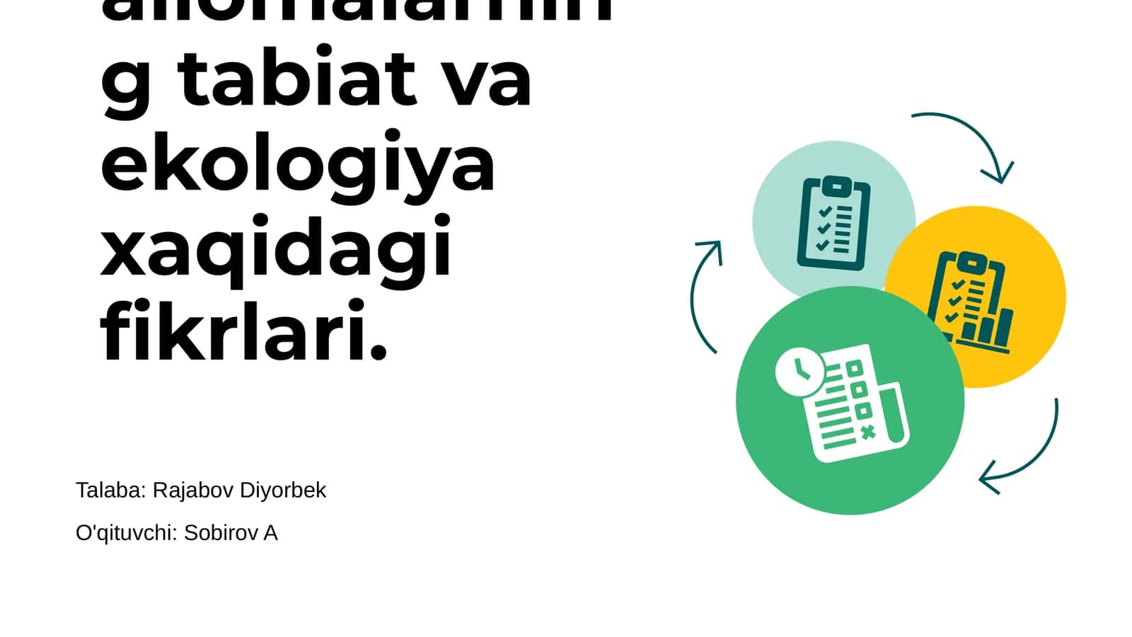 Oʻrta Osiyolik allomalarning tabiat va ekologiya xaqidagi fikrlari 1