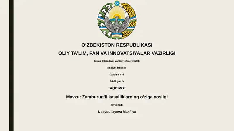 Zamburug’li kasalliklarning o’ziga xosligi 1