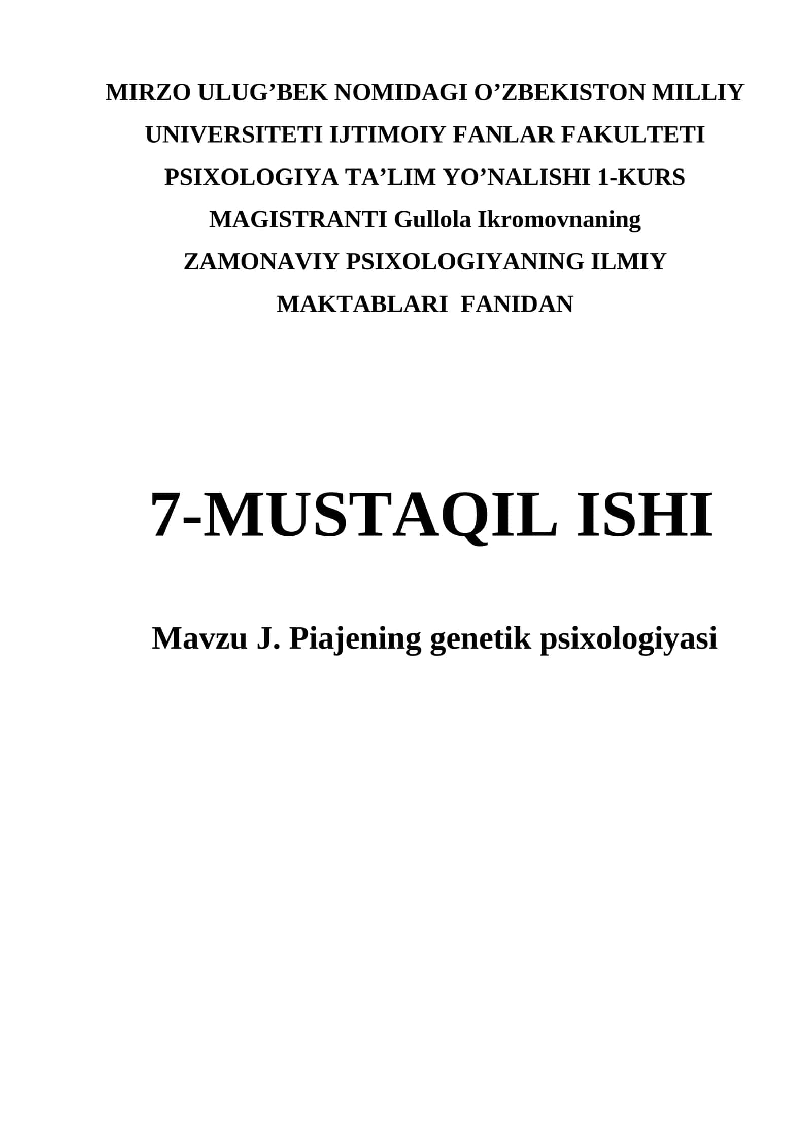 J. Piajening genetik psixologiyasi 1