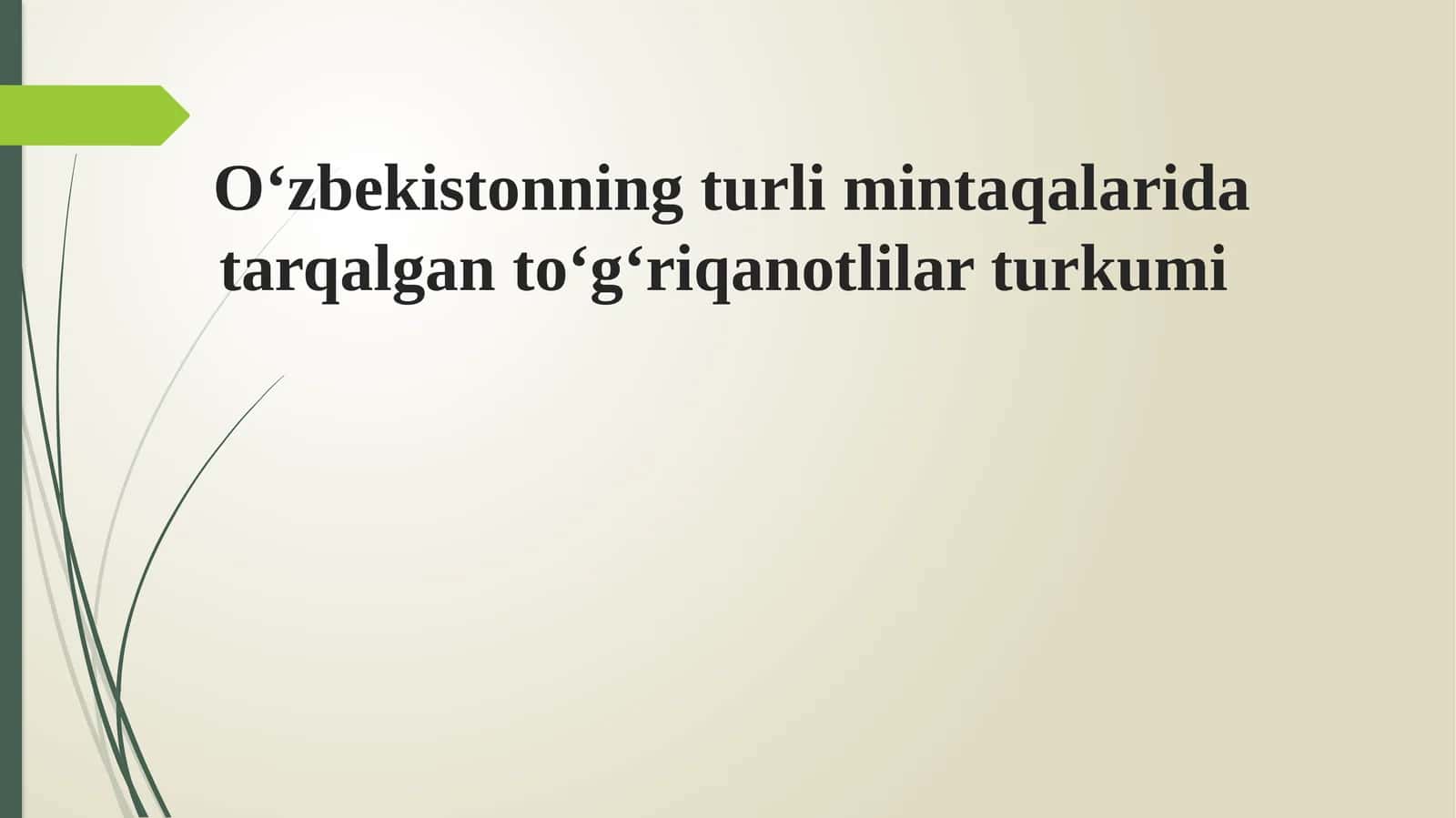 To‘g‘riqanotlilar turkumi 1