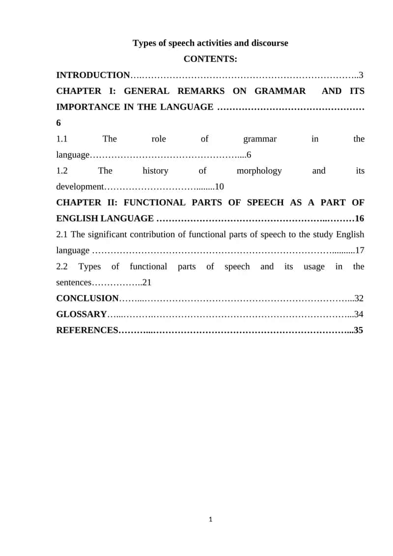 Types of speech activities and discourse 1