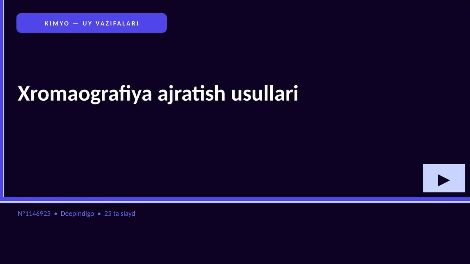 KIMYO — UY VAZIFALARI 1