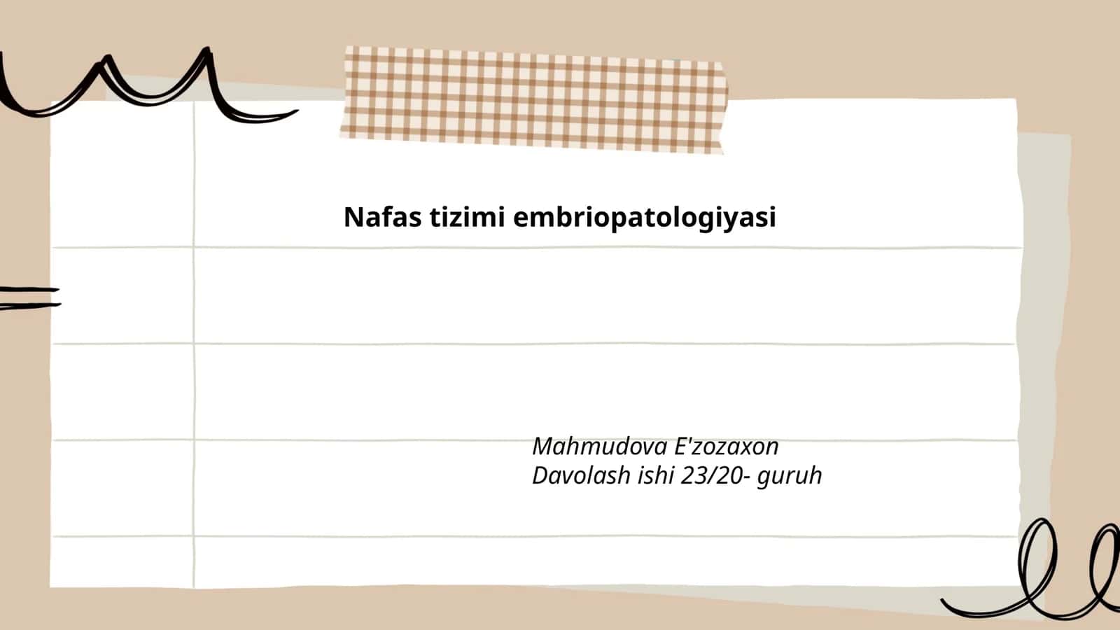 Nafas tizimi embriopatologiyasi 1