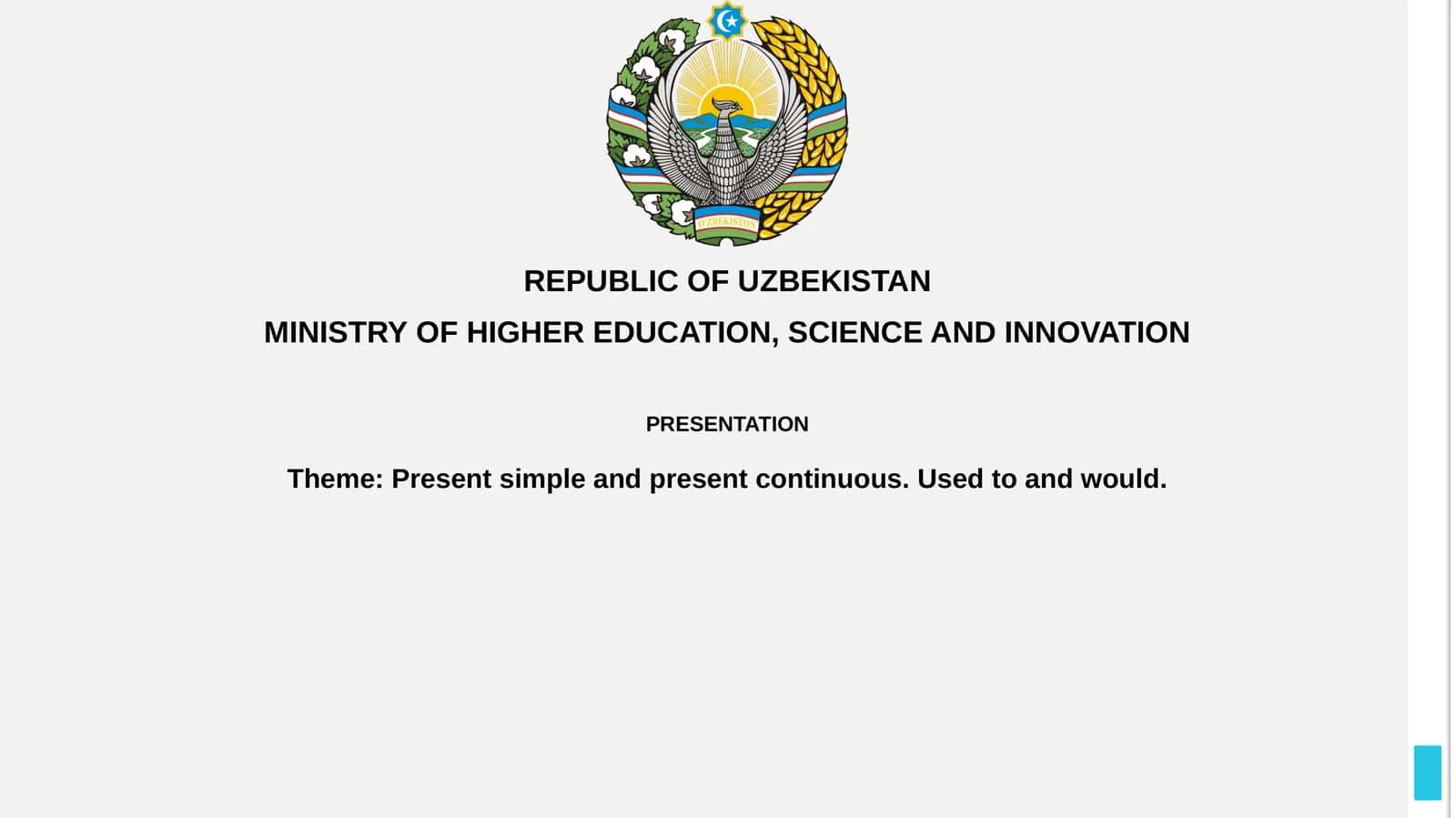 Presentation on Present Simple and Present Continuous 1
