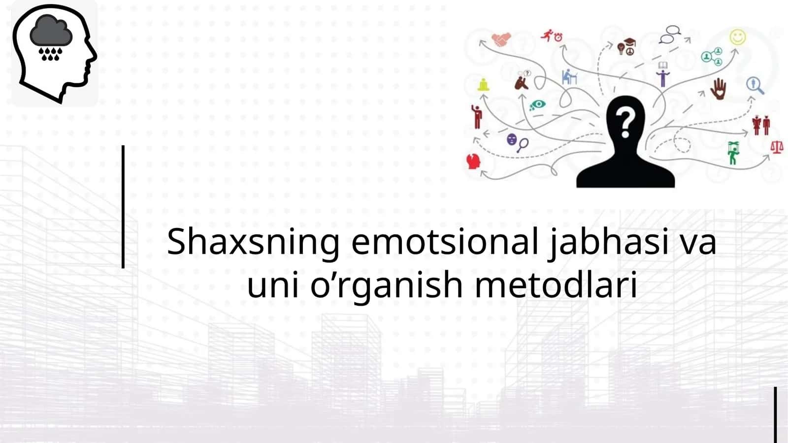 Shaxsning emotsional jabhasiva uni o’rganish metodlari 1