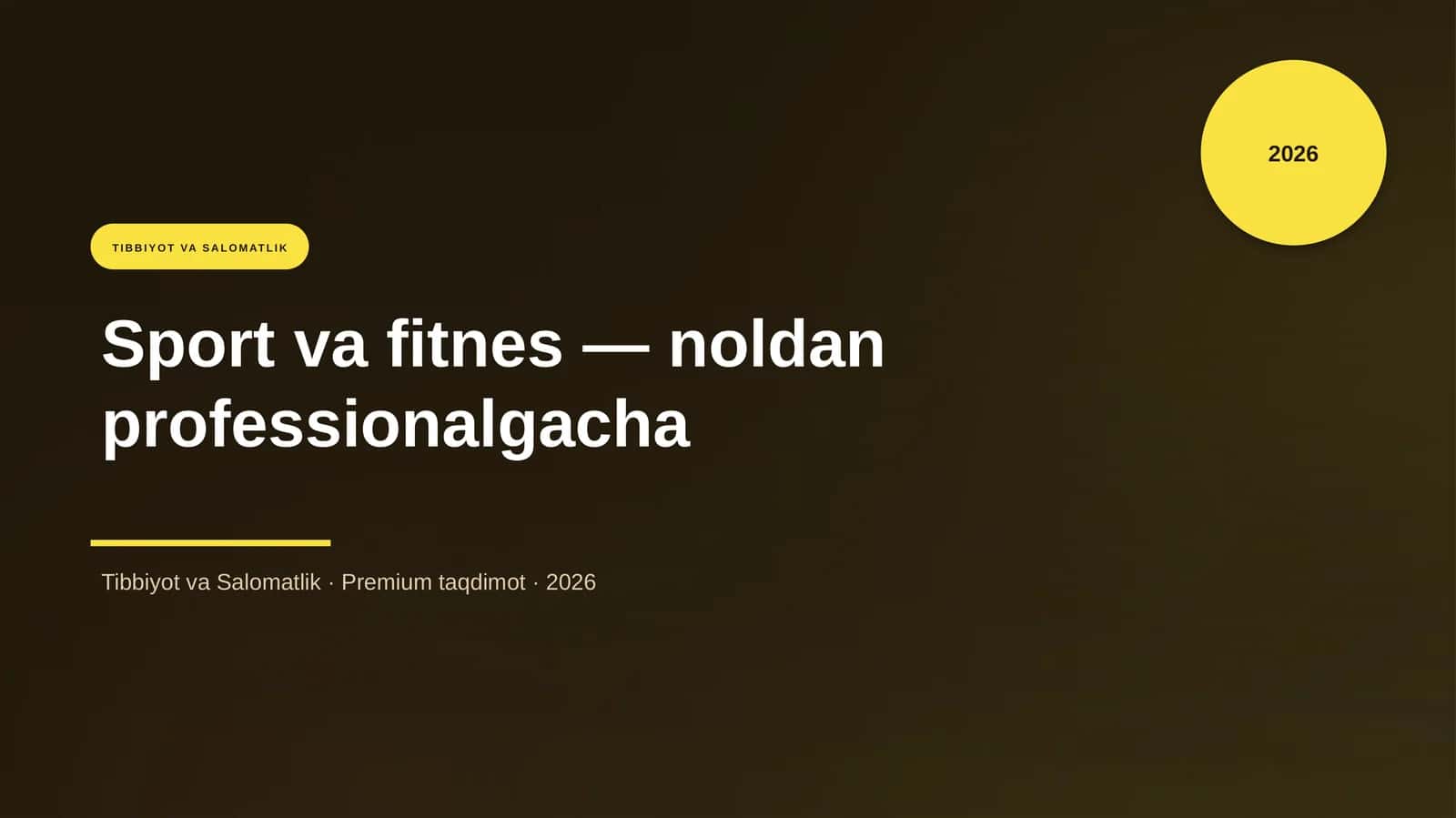 Sport va fitnes — noldan professionalgacha 1