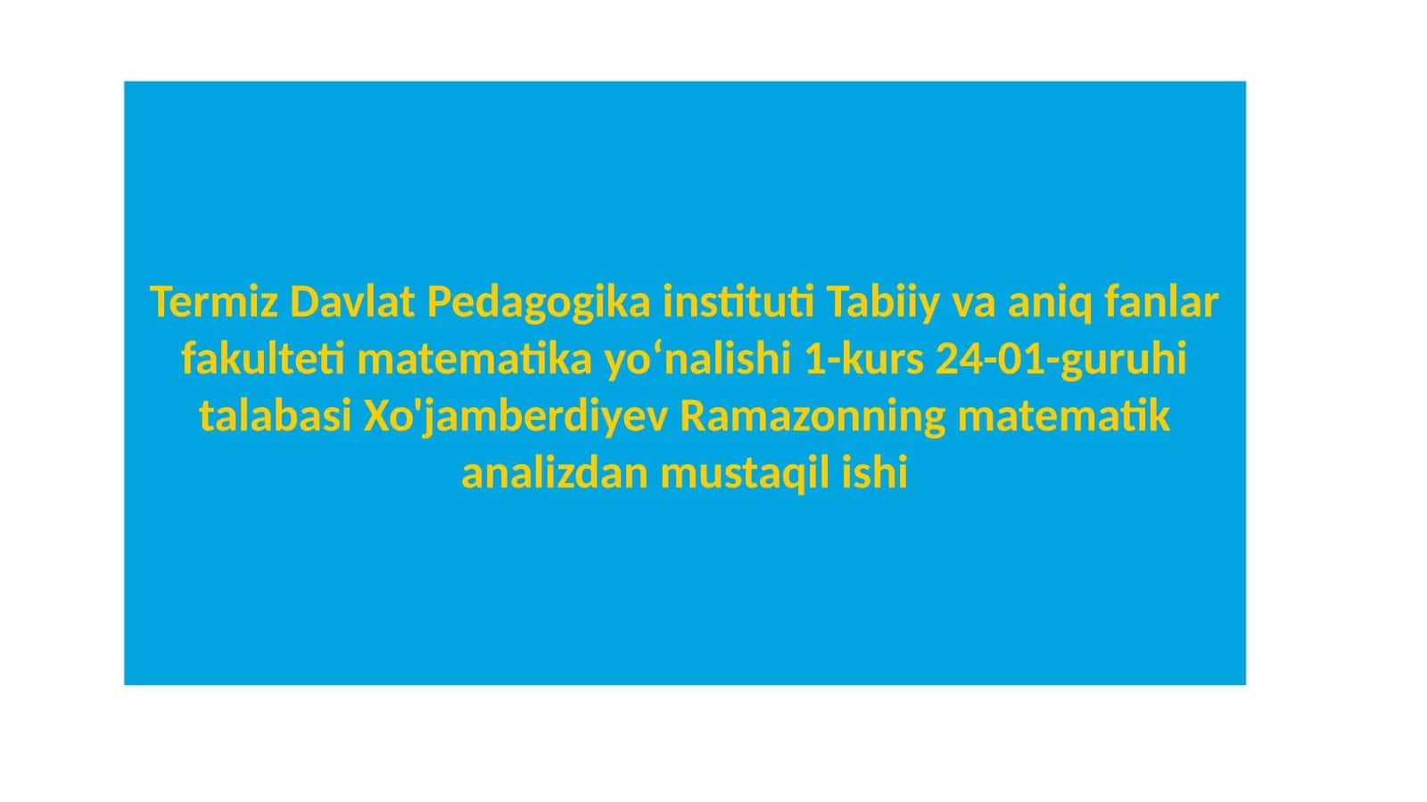 Funksiyaning nuqtadagi uzluksizligi 1