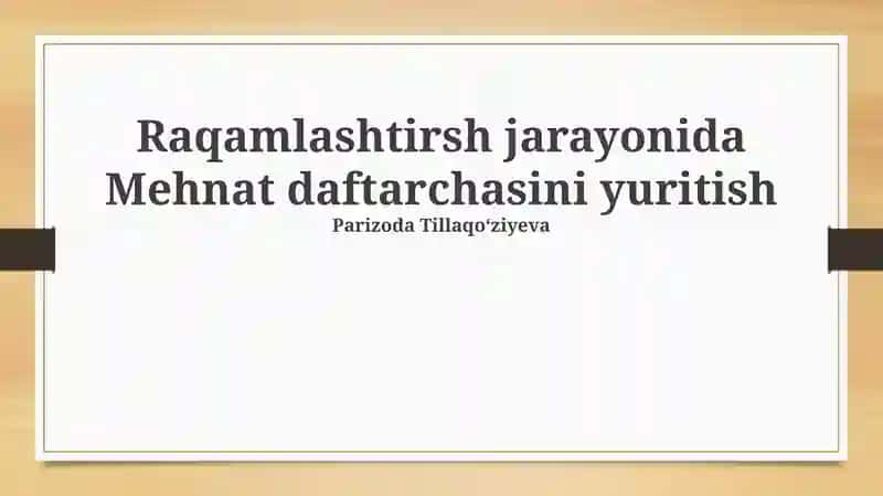Raqamlashtirilgan ish daftarlariga kirish va qidiruv tizimlari
