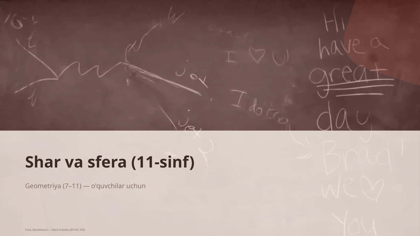 Shar va sfera (11-sinf) 1