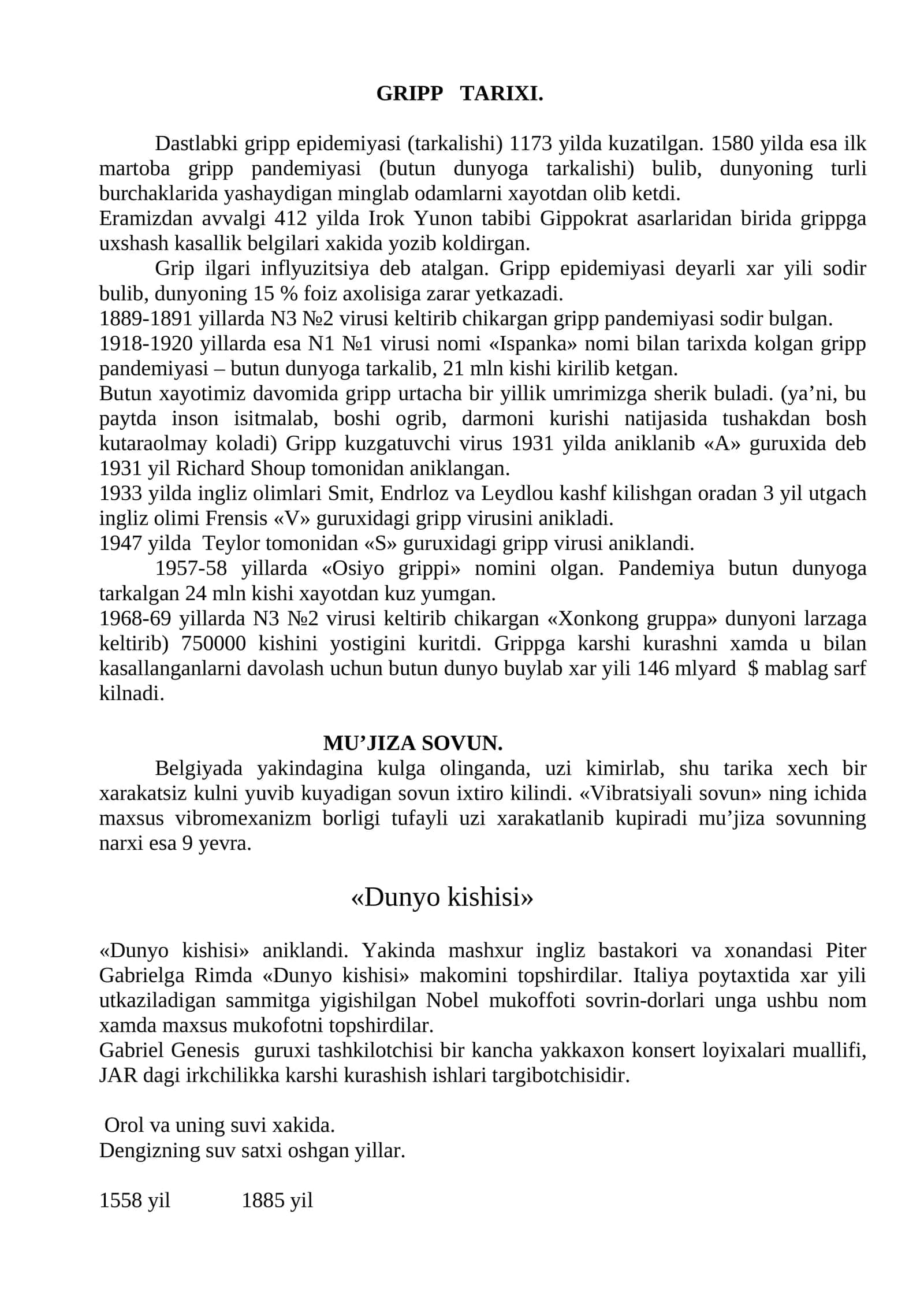 GRIPP TARIXI 1