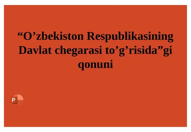 O’zbekiston Respublikasining Davlatchegarasi to’g’risida 1