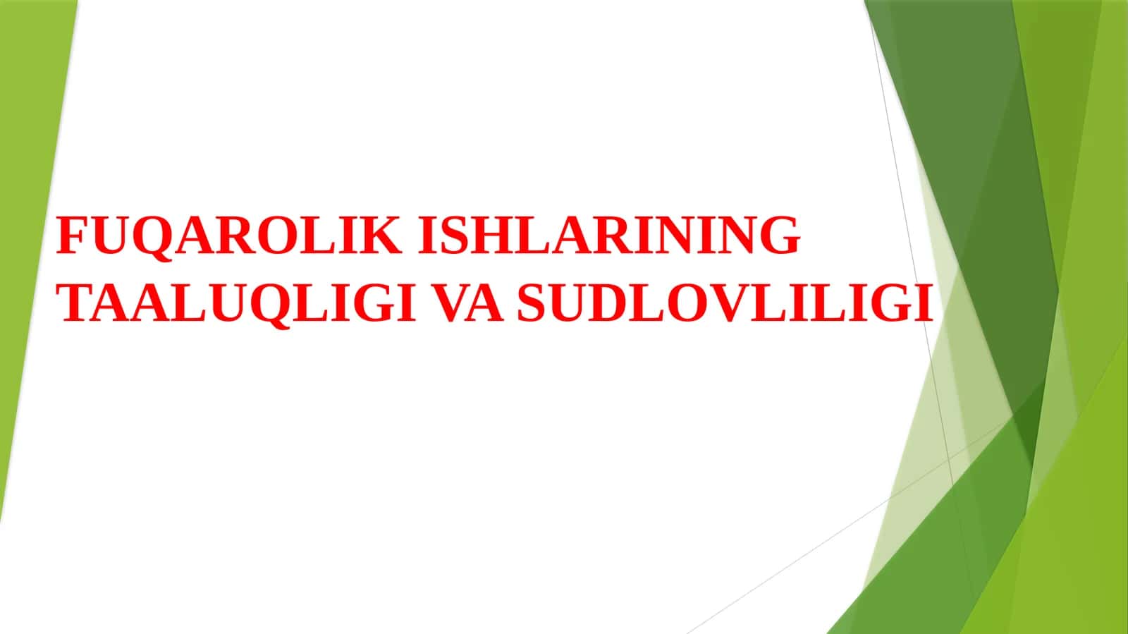 FUQAROLIK ISHLARINING TAALUQLIGI VA SUDLOVLILIGI 1