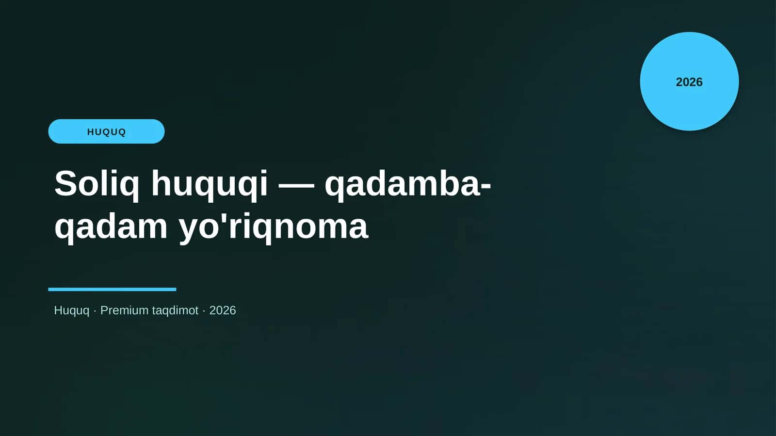 Soliq huquqi — qadamba-qadam yo'riqnoma 1