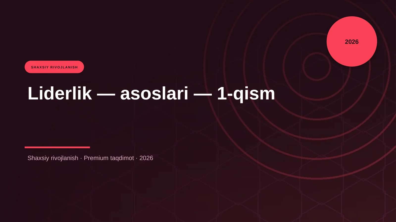 Liderlik — asoslari — 1-qism 1
