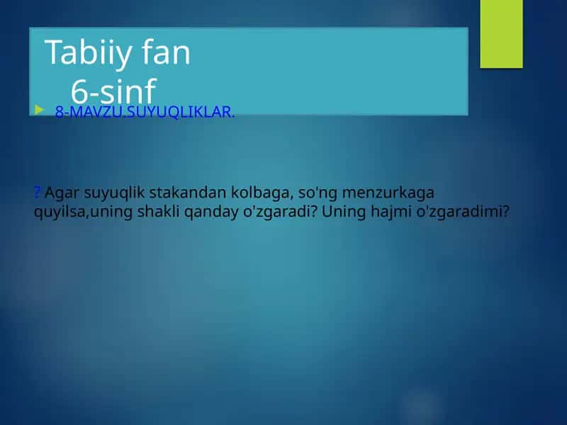Tabiiy fan 6-sinf 1