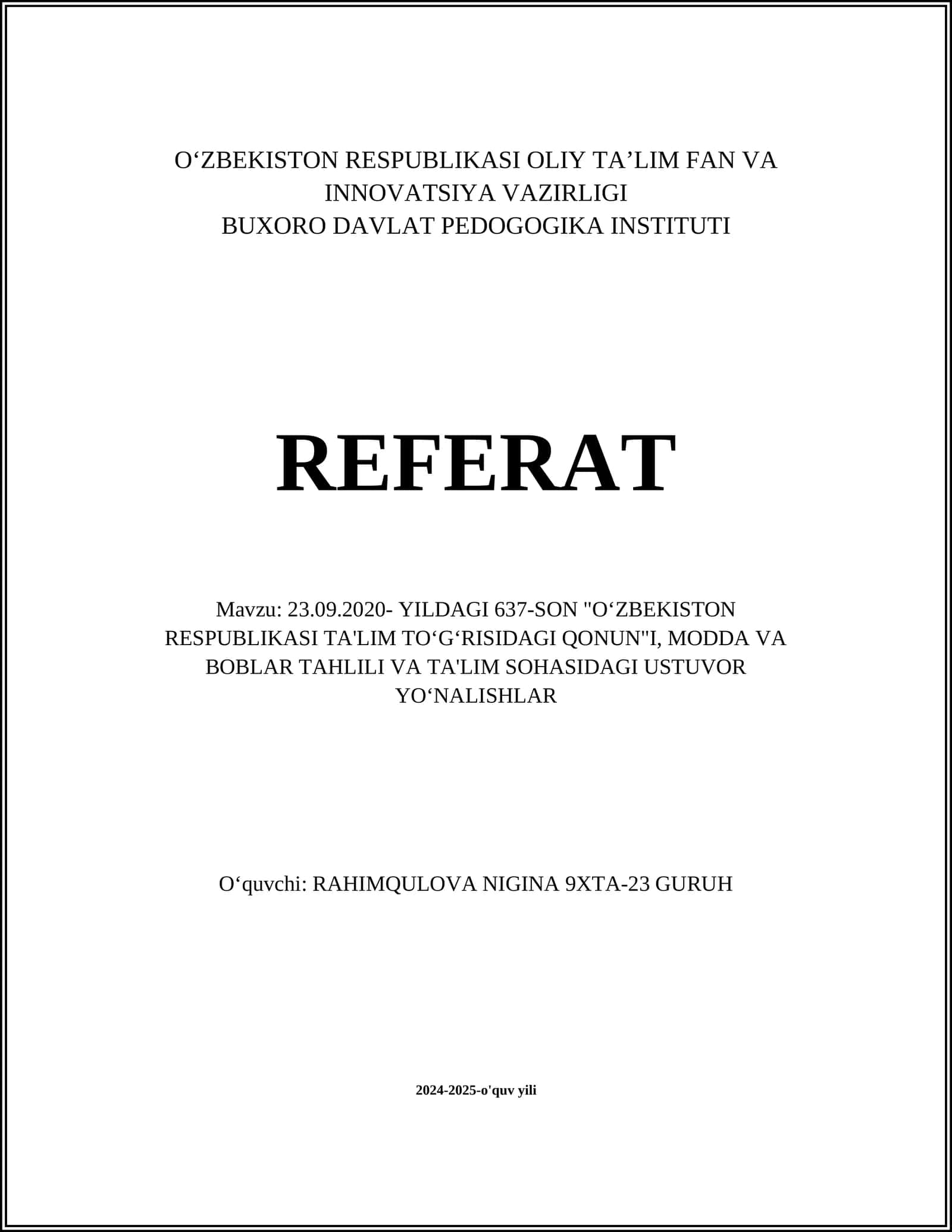 Ta'limning umumiy maqsadi va vazifalari 1