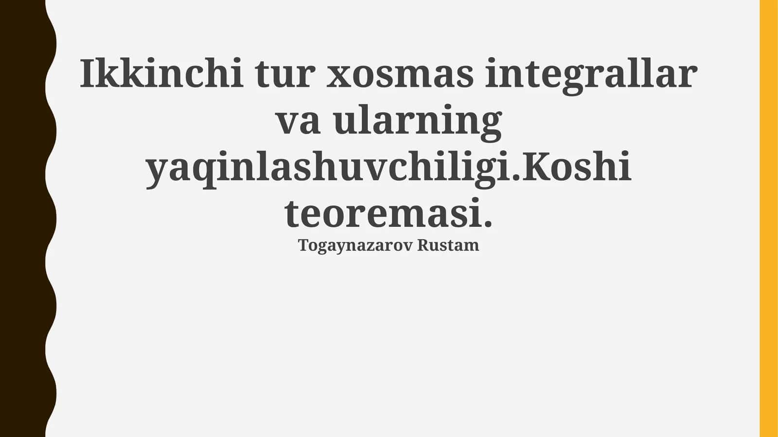 Koshi teoremasi 1