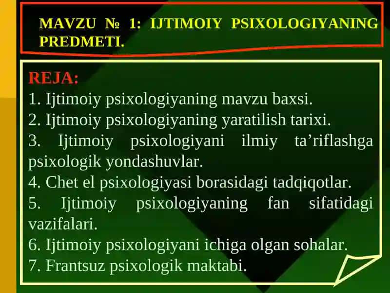 IJTIMOIY PSIXOLOGIYANING PREDMETI 1