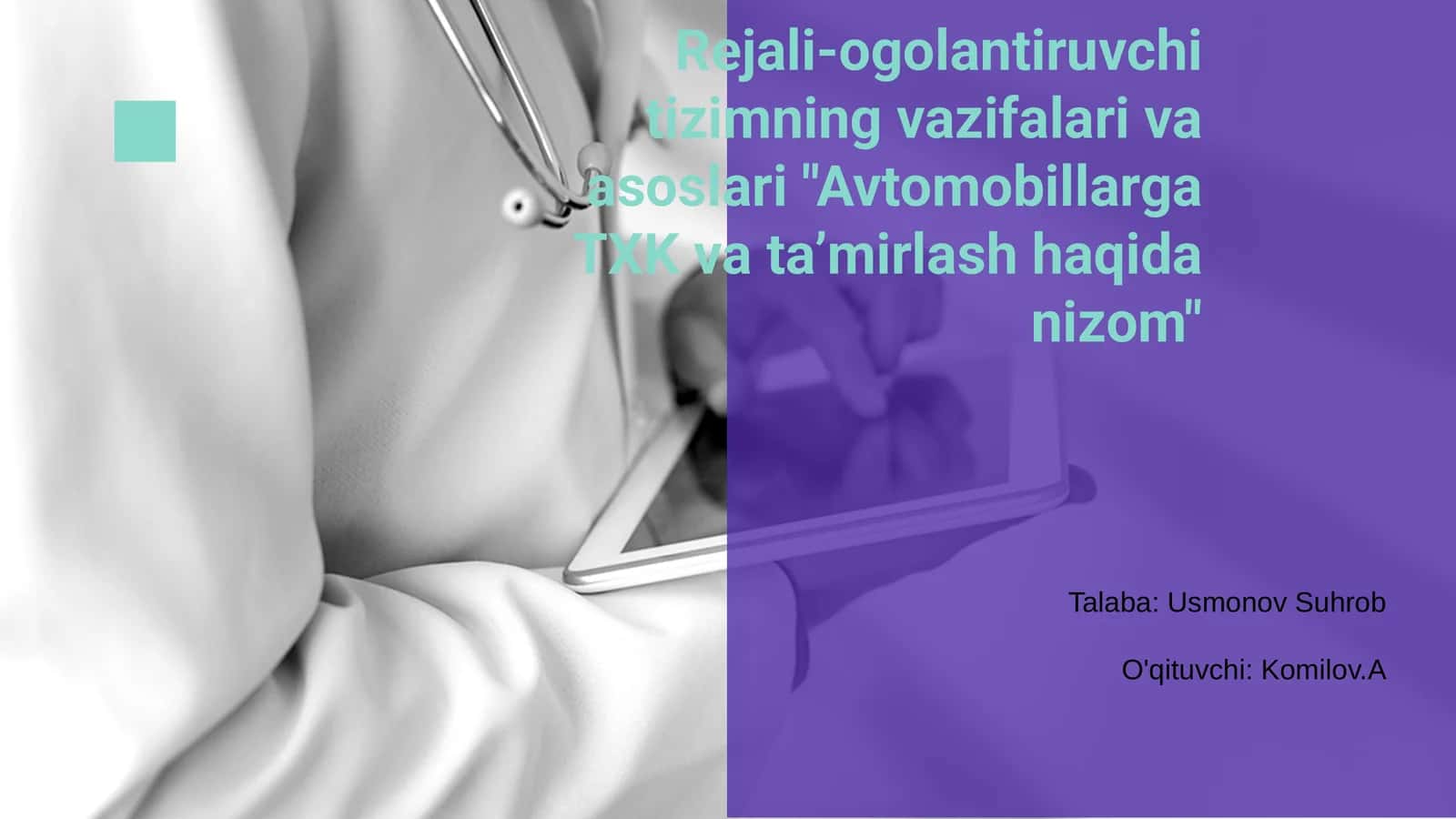 Avtomobillarga TXK va ta’mirlash haqida nizom 1