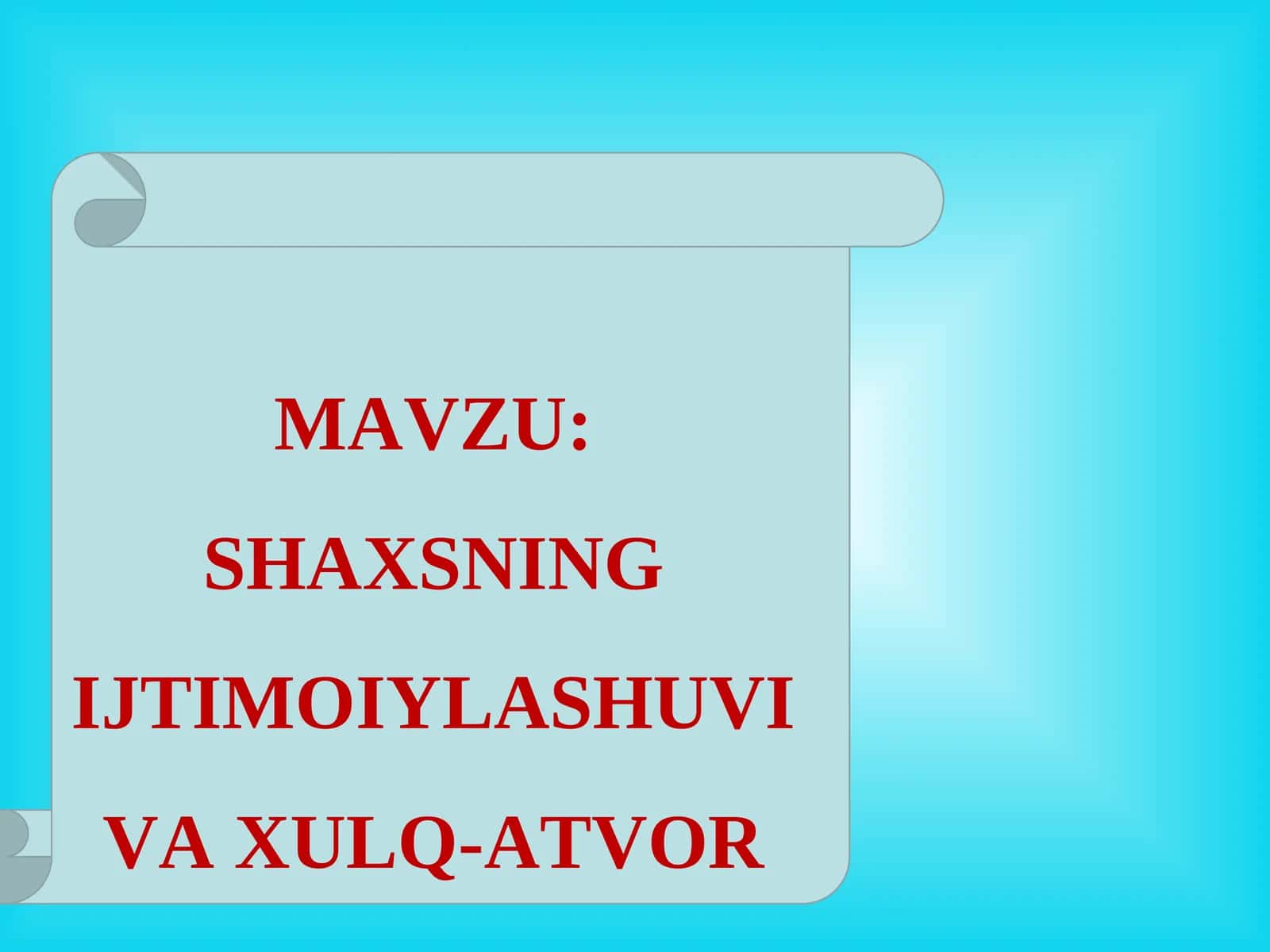 Ijtimoiy xulq-atvor xususiyatlari 1