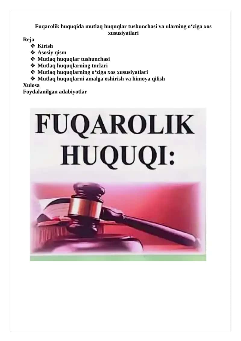 Fuqarolik Huquqi 1