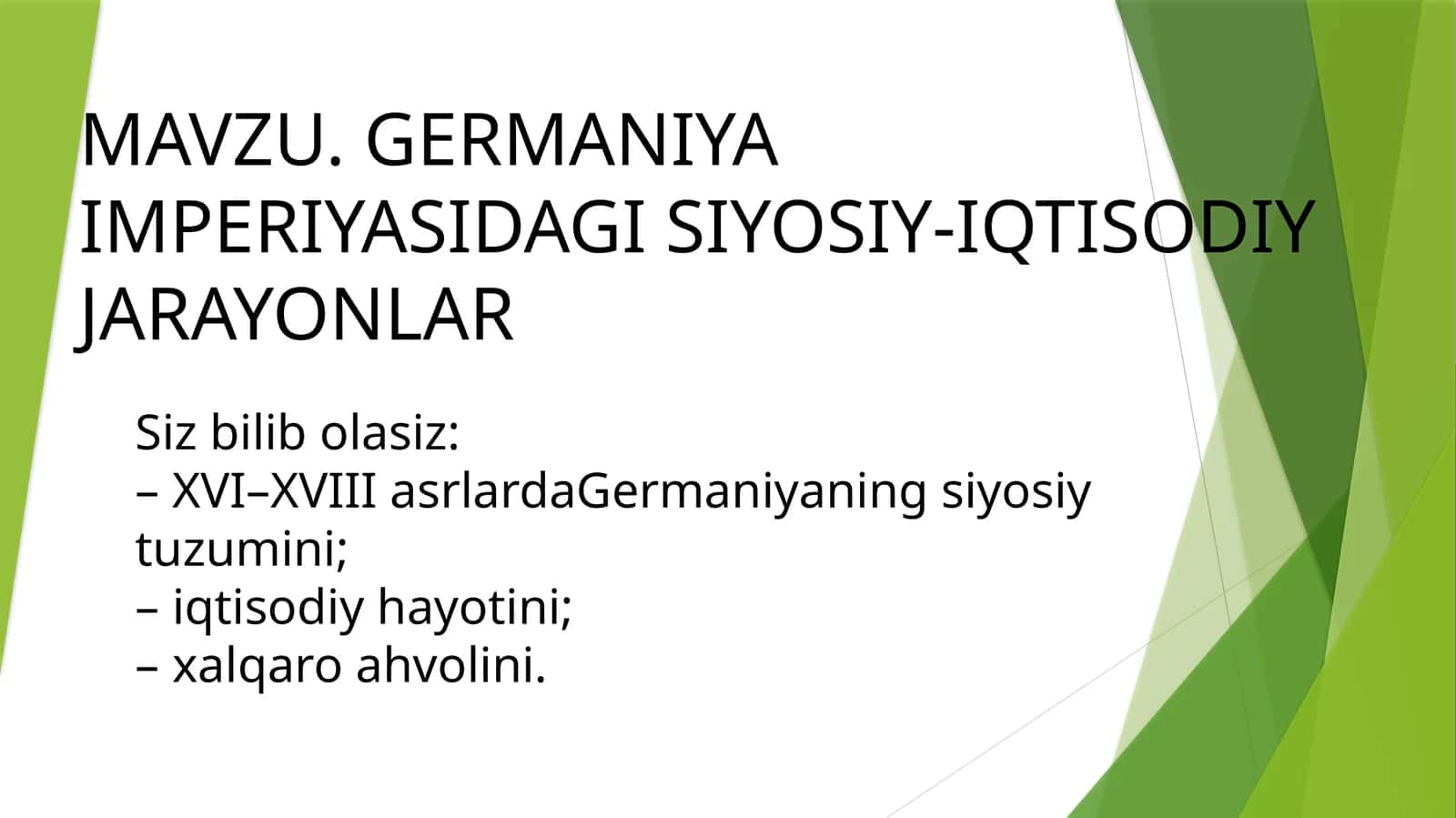 GERMANIYA IMPERIYASIDAGI SIYOSIY-IQTISODIY JARAYONLAR 1