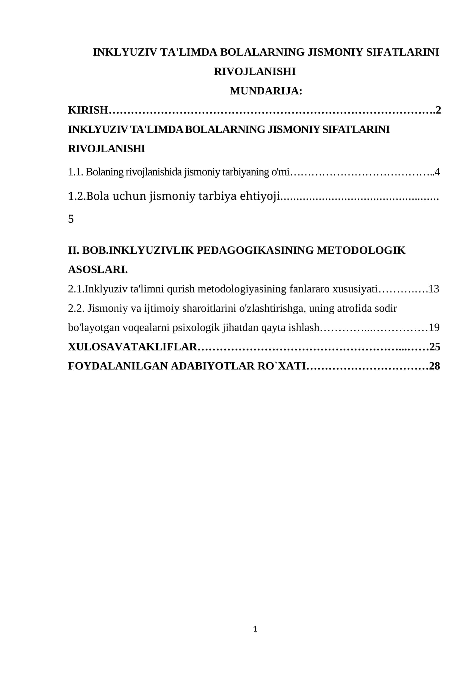 INKLYUZIV TA'LIMDA BOLALARNING JISMONIY SIFATLARINI RIVOJLANISHI 1