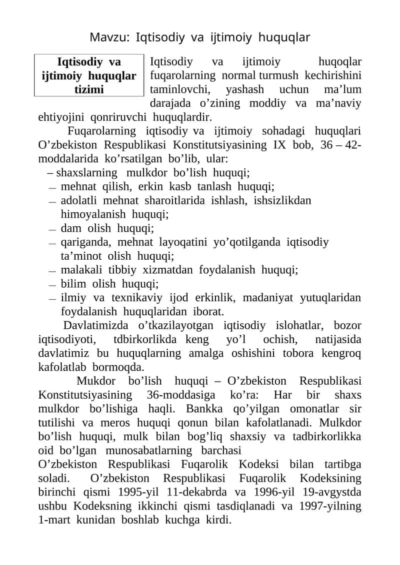 Iqtisodiy  va  ijtimoiy  huquqlar 1