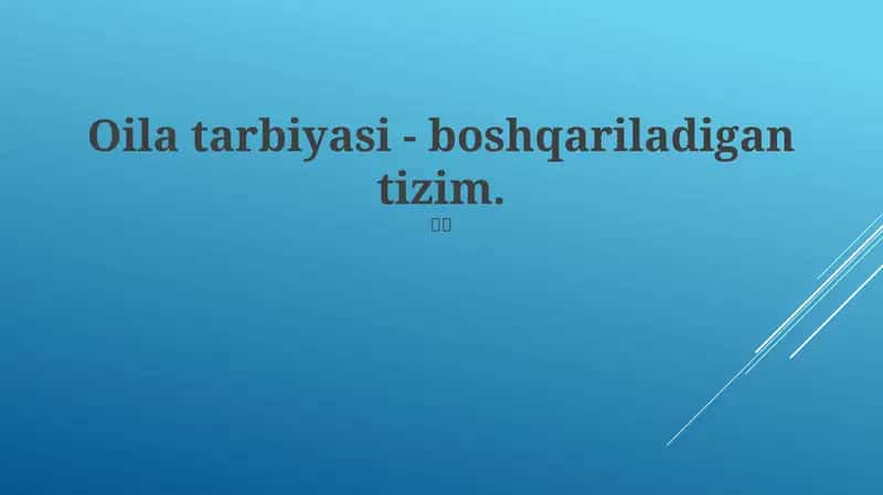 Oila Tarbiyasi 1
