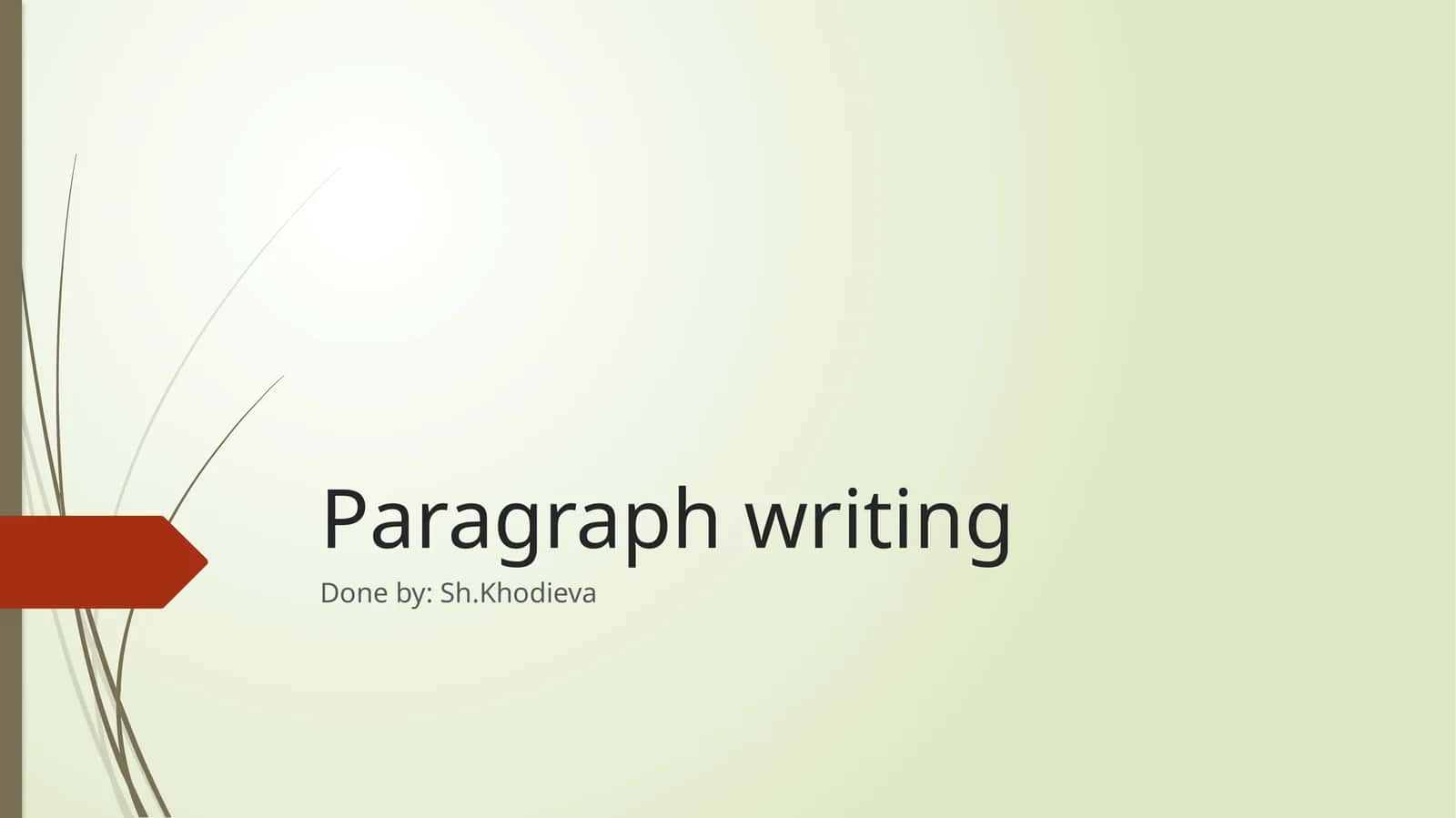 Paragraph writing 1