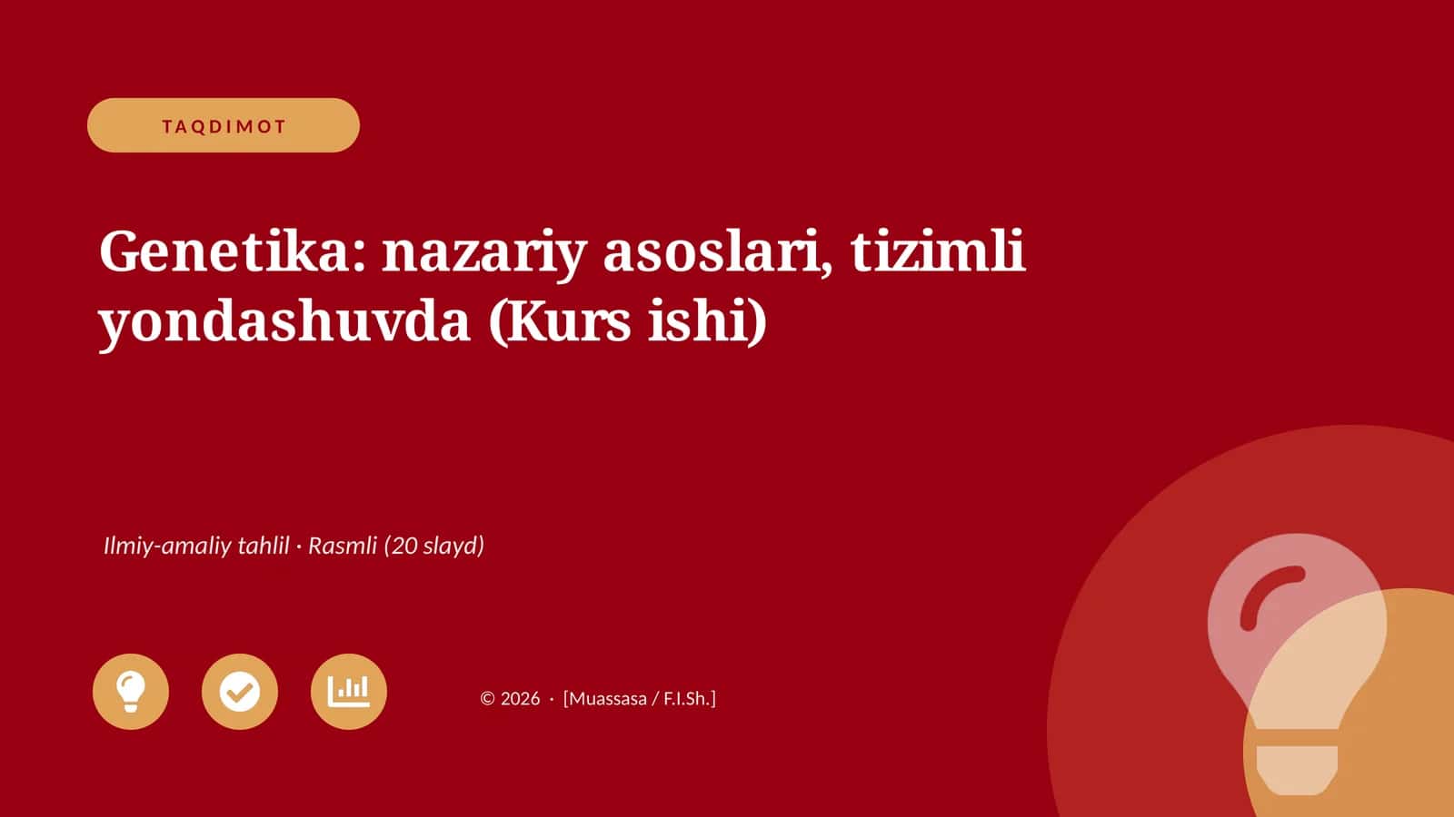 Genetika: nazariy asoslari, tizimli yondashuvda (Kurs ishi) 1