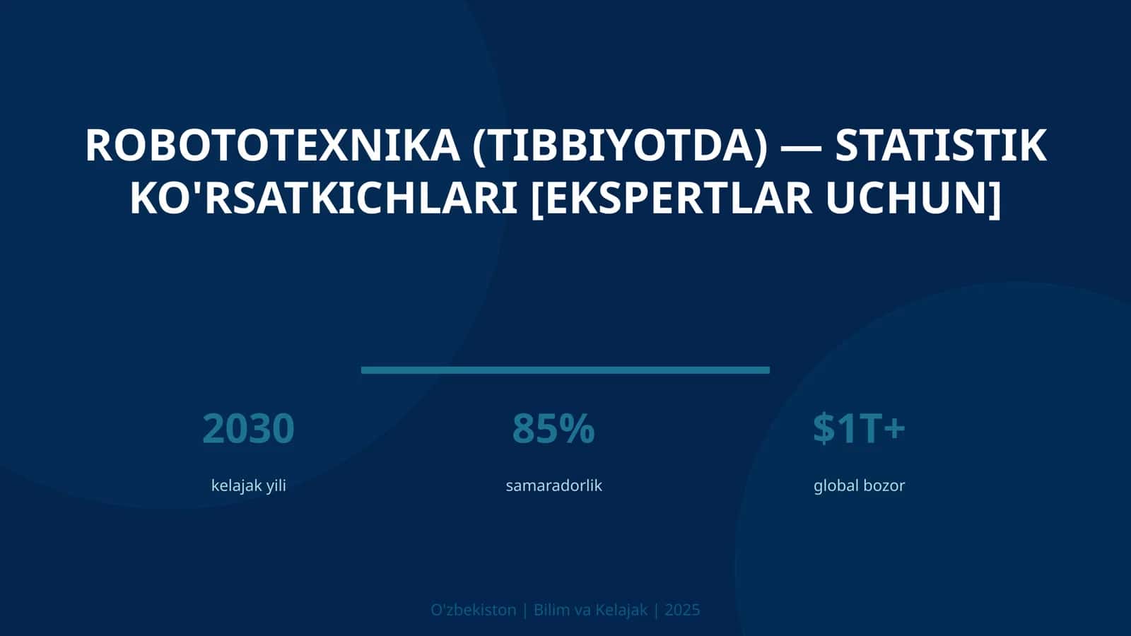 ROBOTOTEXNIKA (TIBBIYOTDA) — STATISTIK KO'RSATKICHLARI [EKSPERTLAR UCHUN] 1