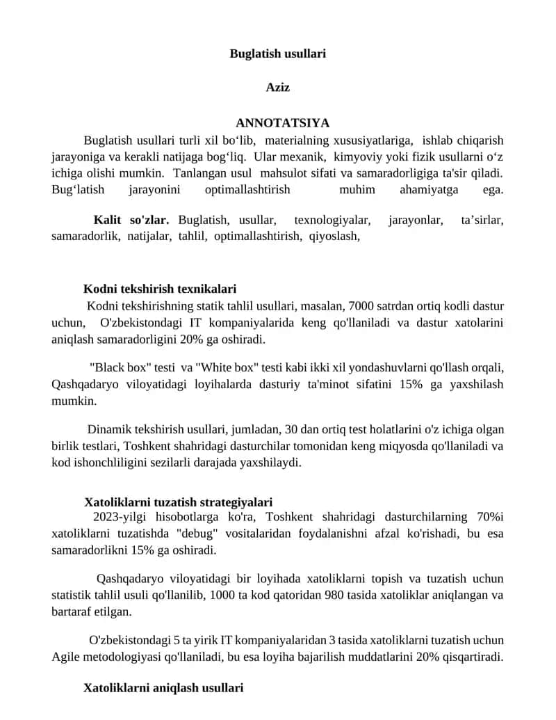 Buglatish usullari 1