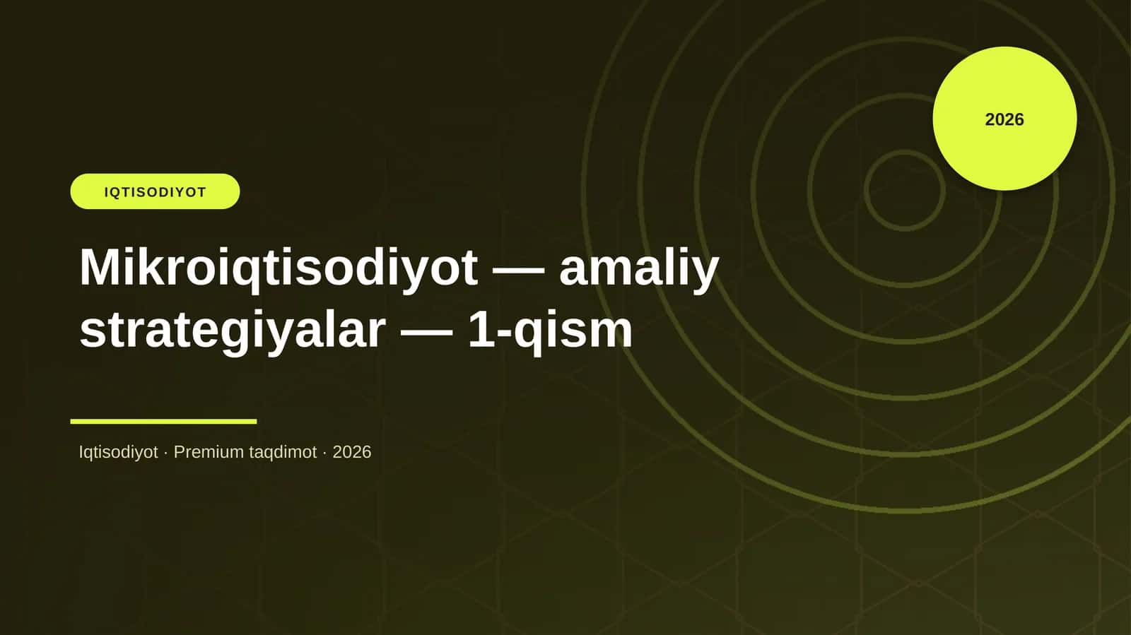 Mikroiqtisodiyot — amaliy strategiyalar — 1-qism 1