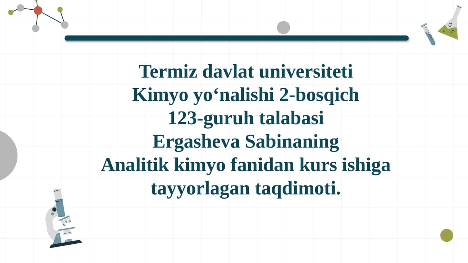 Analitik kimyo fanidan kurs ishiga tayyorlagan taqdimoti. Optik analiz metodlari 1