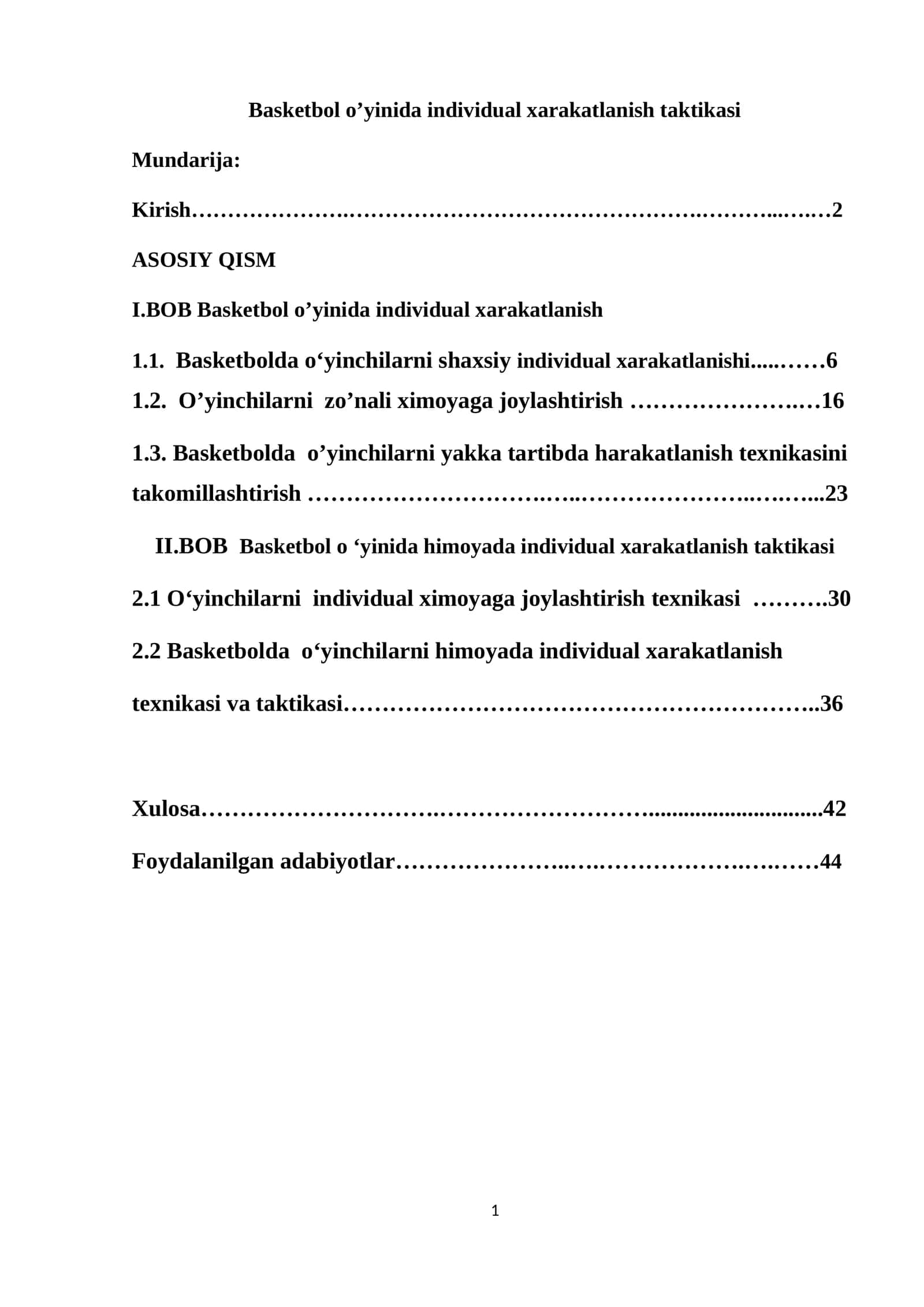 Basketbol o’yinida individual xarakatlanish taktikasi 1