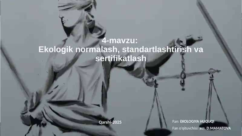 Ekologiknormalash,standartlashtirishvasertifikatlash 1